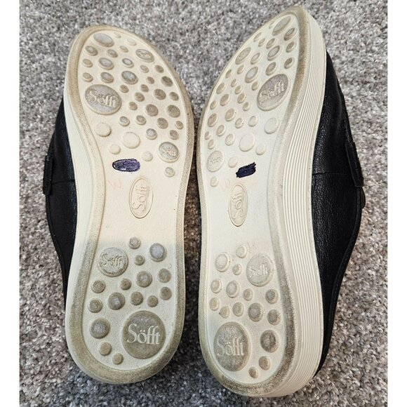 Sofft Woman Size 8.5 Leather Shay Summer Mules Black Comfort  Casual Worn Once - Picture 4 of 9